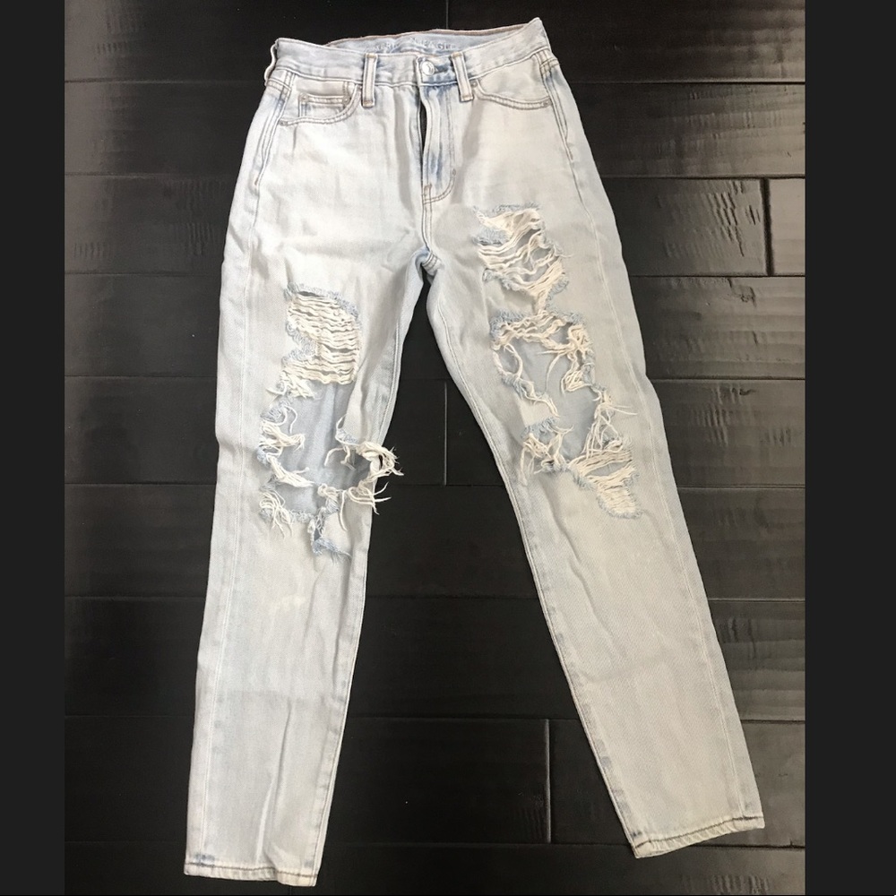 American Eagle Distressed Mom Jeans
